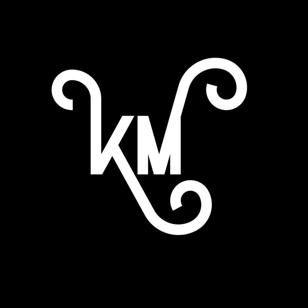 km brev logotyp design på svart bakgrund. km kreativa initialer brev logotyp koncept. km bokstavsdesign. km vit bokstavsdesign på svart bakgrund. km, km logotyp vektor