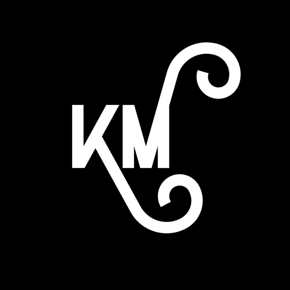 km brev logotyp design på svart bakgrund. km kreativa initialer brev logotyp koncept. km bokstavsdesign. km vit bokstavsdesign på svart bakgrund. km, km logotyp vektor