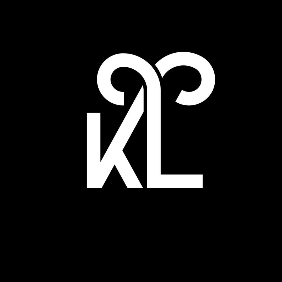 kl brev logotyp design på svart bakgrund. kl kreativa initialer brev logotyp koncept. kl bokstavsdesign. kl vit bokstavsdesign på svart bakgrund. kl, kl logotyp vektor