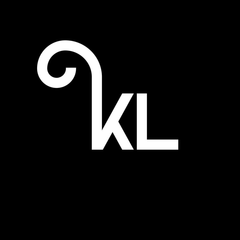 kl brev logotyp design på svart bakgrund. kl kreativa initialer brev logotyp koncept. kl bokstavsdesign. kl vit bokstavsdesign på svart bakgrund. kl, kl logotyp vektor