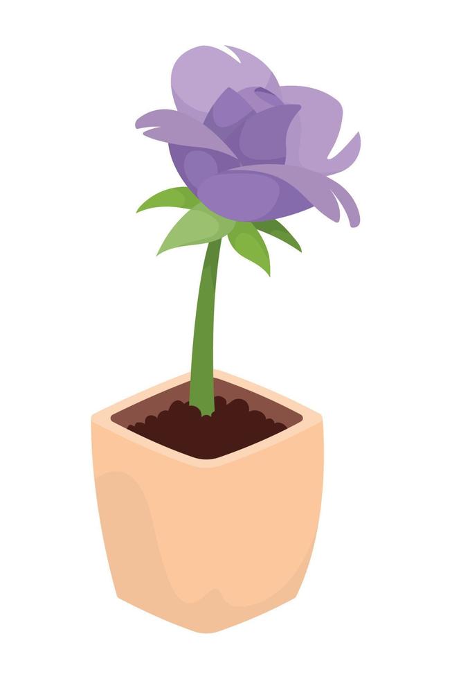 lila Blume im Topf vektor