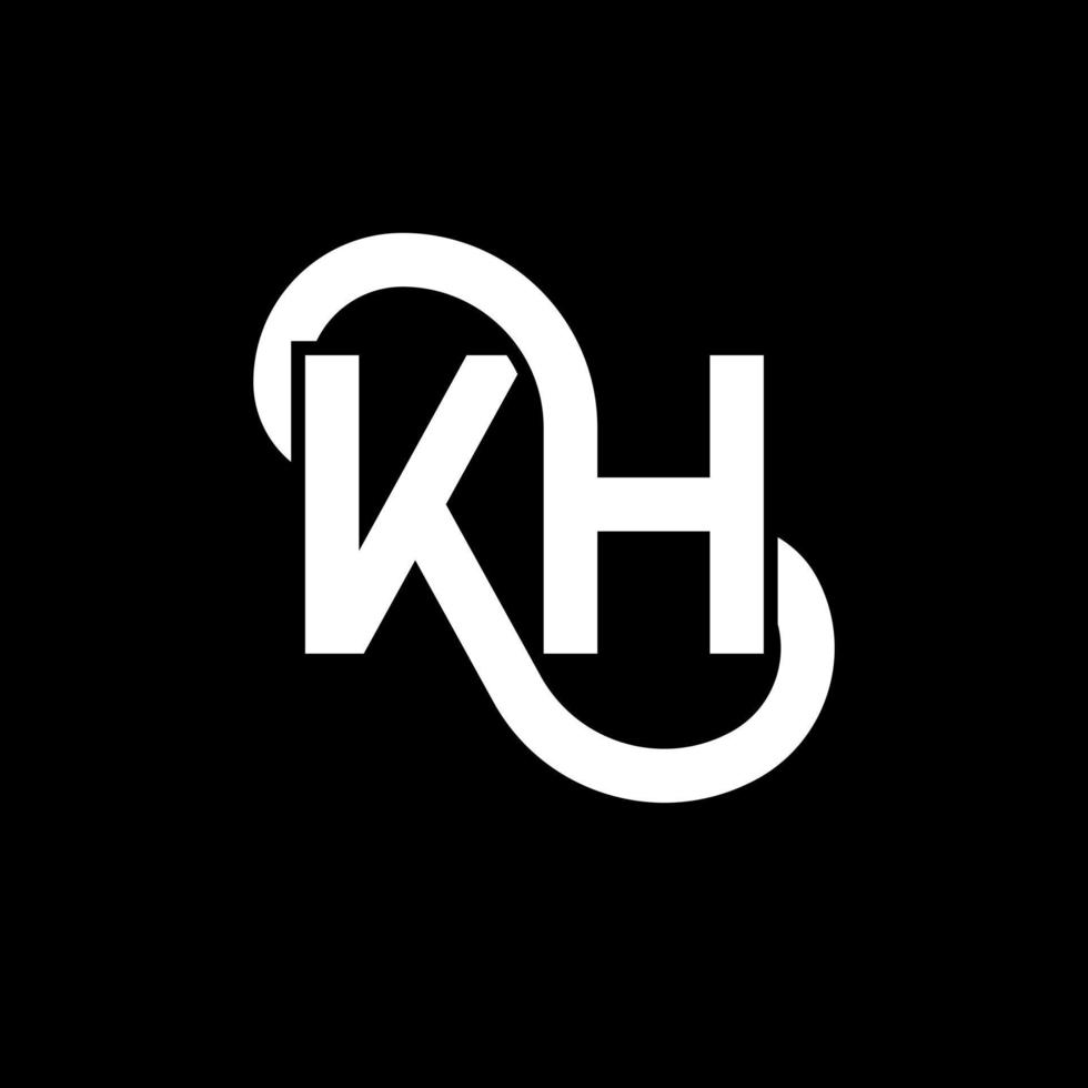 kh-Buchstaben-Logo-Design auf schwarzem Hintergrund. k kreative Initialen schreiben Logo-Konzept. kh-Briefgestaltung. kh weißes Buchstabendesign auf schwarzem Hintergrund. kh, kh-Logo vektor