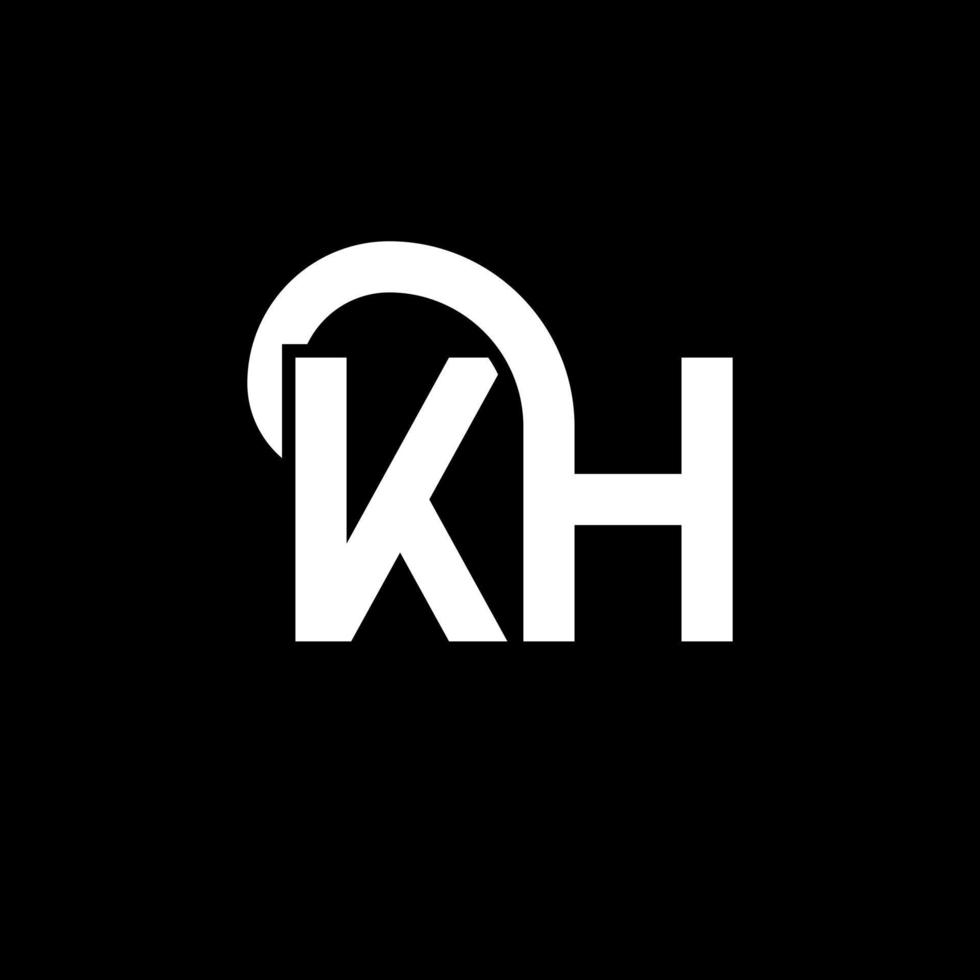 kh-Buchstaben-Logo-Design auf schwarzem Hintergrund. k kreative Initialen schreiben Logo-Konzept. kh-Briefgestaltung. kh weißes Buchstabendesign auf schwarzem Hintergrund. kh, kh-Logo vektor