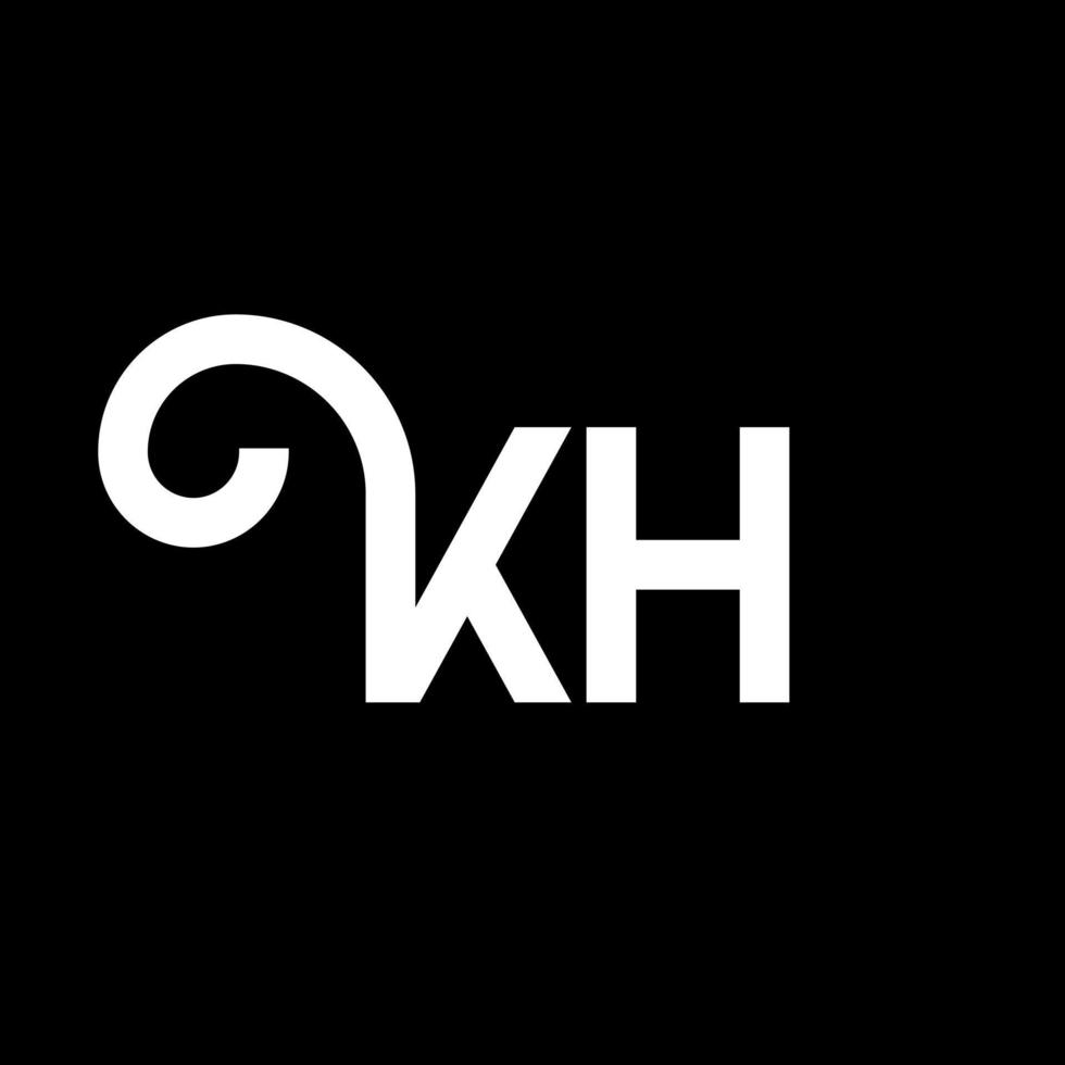 kh-Buchstaben-Logo-Design auf schwarzem Hintergrund. k kreative Initialen schreiben Logo-Konzept. kh-Briefgestaltung. kh weißes Buchstabendesign auf schwarzem Hintergrund. kh, kh-Logo vektor