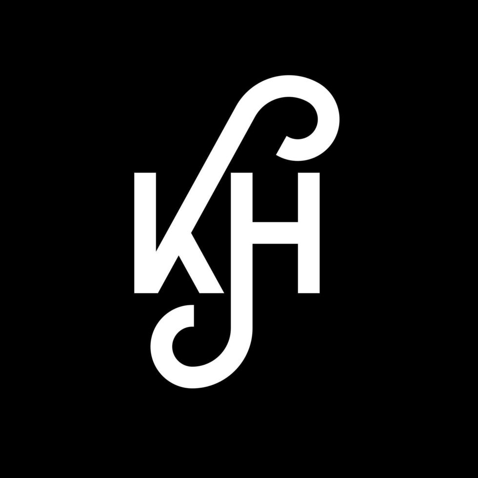 kh-Buchstaben-Logo-Design auf schwarzem Hintergrund. k kreative Initialen schreiben Logo-Konzept. kh-Briefgestaltung. kh weißes Buchstabendesign auf schwarzem Hintergrund. kh, kh-Logo vektor