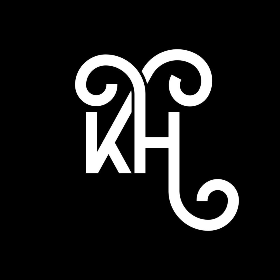 kh brev logotyp design på svart bakgrund. kh kreativa initialer bokstavslogotyp koncept. kh bokstavsdesign. kh vit bokstavsdesign på svart bakgrund. kh, kh logotyp vektor