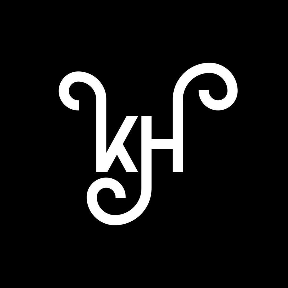 kh brev logotyp design på svart bakgrund. kh kreativa initialer bokstavslogotyp koncept. kh bokstavsdesign. kh vit bokstavsdesign på svart bakgrund. kh, kh logotyp vektor