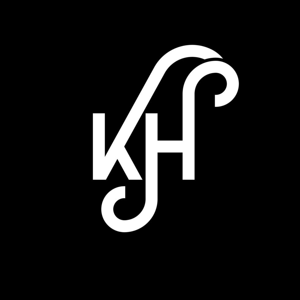 kh brev logotyp design på svart bakgrund. kh kreativa initialer bokstavslogotyp koncept. kh bokstavsdesign. kh vit bokstavsdesign på svart bakgrund. kh, kh logotyp vektor