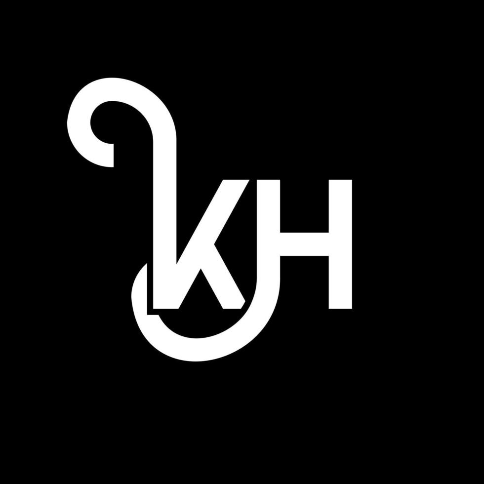 kh-Buchstaben-Logo-Design auf schwarzem Hintergrund. k kreative Initialen schreiben Logo-Konzept. kh-Briefgestaltung. kh weißes Buchstabendesign auf schwarzem Hintergrund. kh, kh-Logo vektor