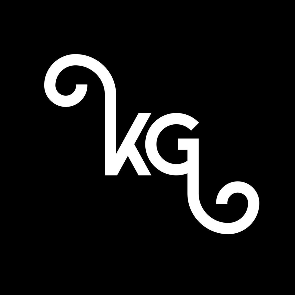 kg-Buchstaben-Logo-Design auf schwarzem Hintergrund. kg kreatives Initialen-Buchstaben-Logo-Konzept. kg Briefgestaltung. kg weißes Buchstabendesign auf schwarzem Hintergrund. kg, kg-Logo vektor