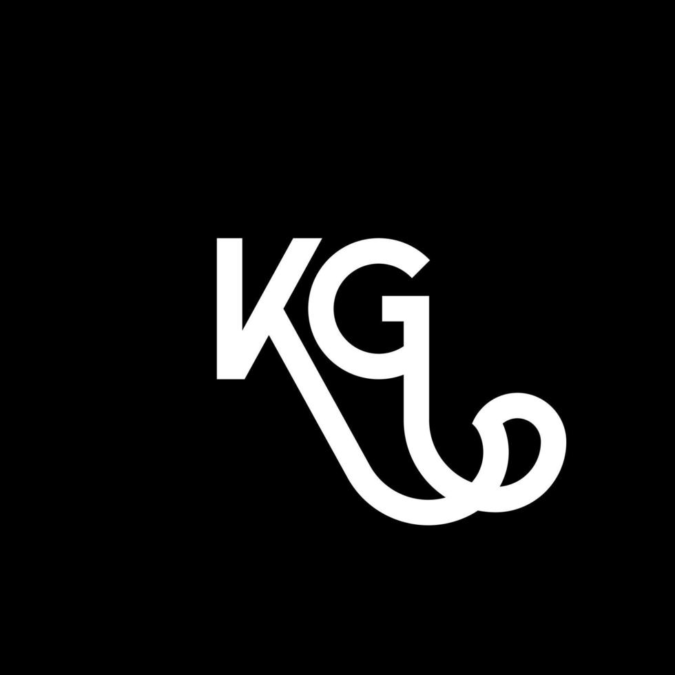 kg-Buchstaben-Logo-Design auf schwarzem Hintergrund. kg kreatives Initialen-Buchstaben-Logo-Konzept. kg Briefgestaltung. kg weißes Buchstabendesign auf schwarzem Hintergrund. kg, kg-Logo vektor