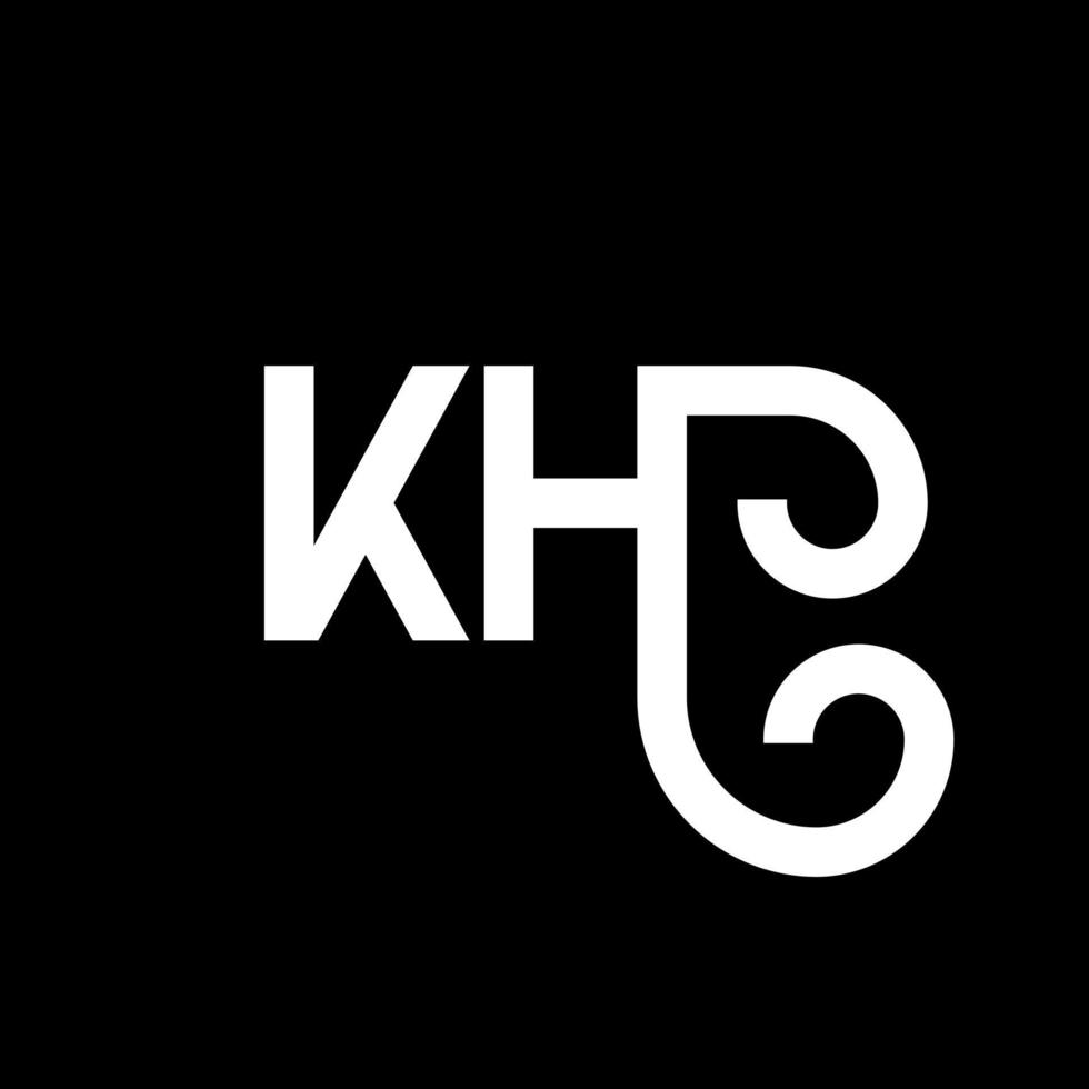 kh-Buchstaben-Logo-Design auf schwarzem Hintergrund. k kreative Initialen schreiben Logo-Konzept. kh-Briefgestaltung. kh weißes Buchstabendesign auf schwarzem Hintergrund. kh, kh-Logo vektor