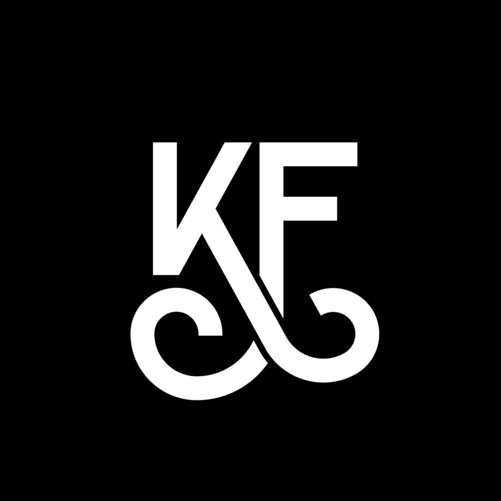 kf-Buchstaben-Logo-Design auf schwarzem Hintergrund. kf kreative Initialen schreiben Logo-Konzept. kf Briefgestaltung. kf weißes Buchstabendesign auf schwarzem Hintergrund. kf, kf-Logo vektor
