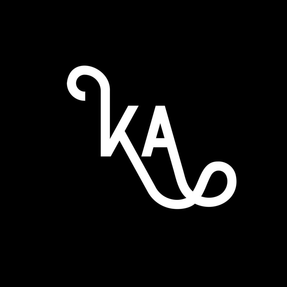 ka brev logotyp design på svart bakgrund. ka kreativa initialer bokstavslogotyp koncept. ka bokstavsdesign. ka vit bokstavsdesign på svart bakgrund. ka, ka logotyp vektor