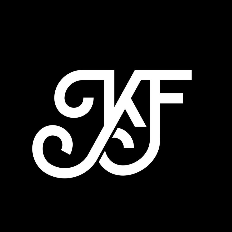 kf-Buchstaben-Logo-Design auf schwarzem Hintergrund. kf kreative Initialen schreiben Logo-Konzept. kf Briefgestaltung. kf weißes Buchstabendesign auf schwarzem Hintergrund. kf, kf-Logo vektor