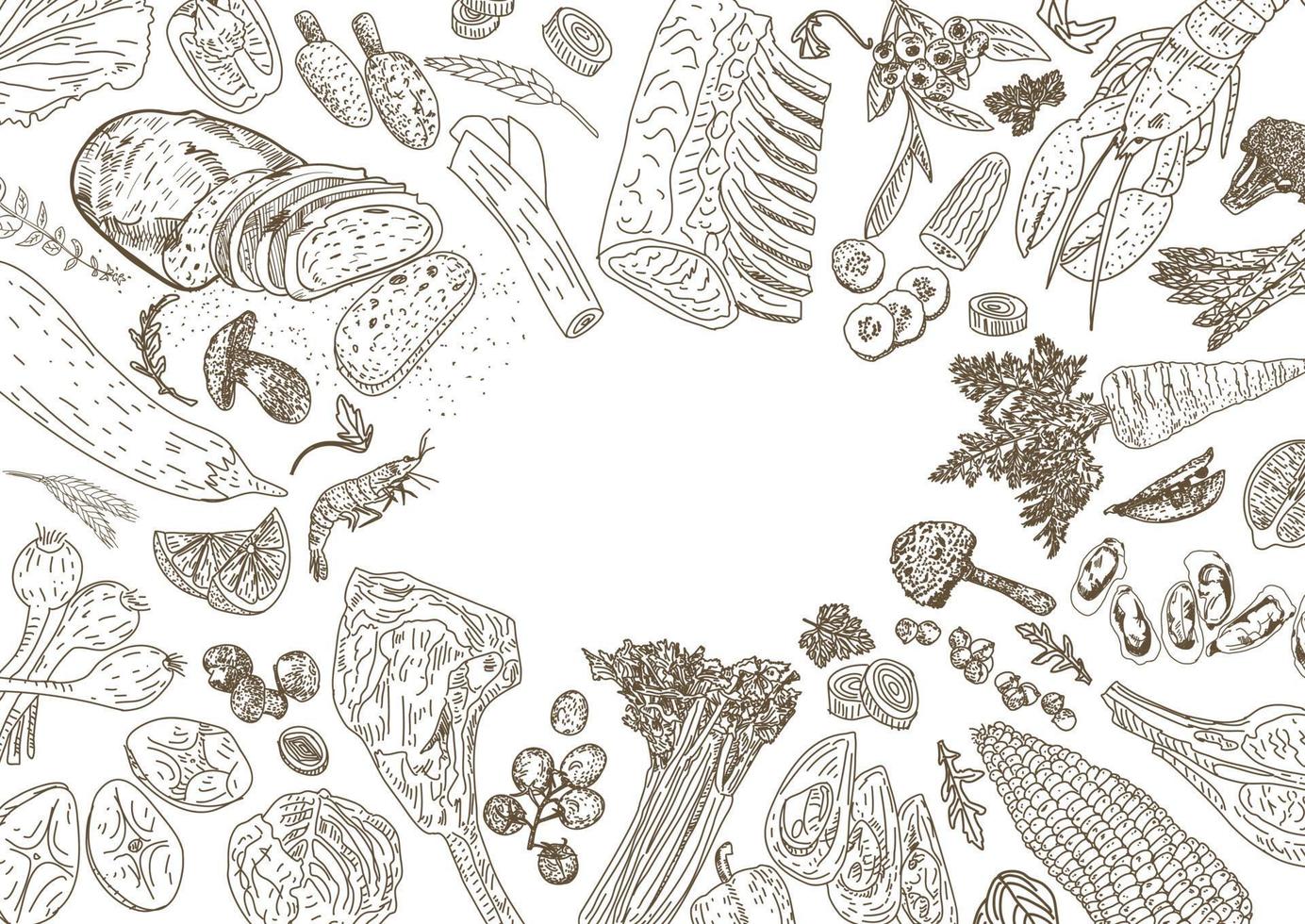 äta nyttigt. ekologisk mat illustration. vektor