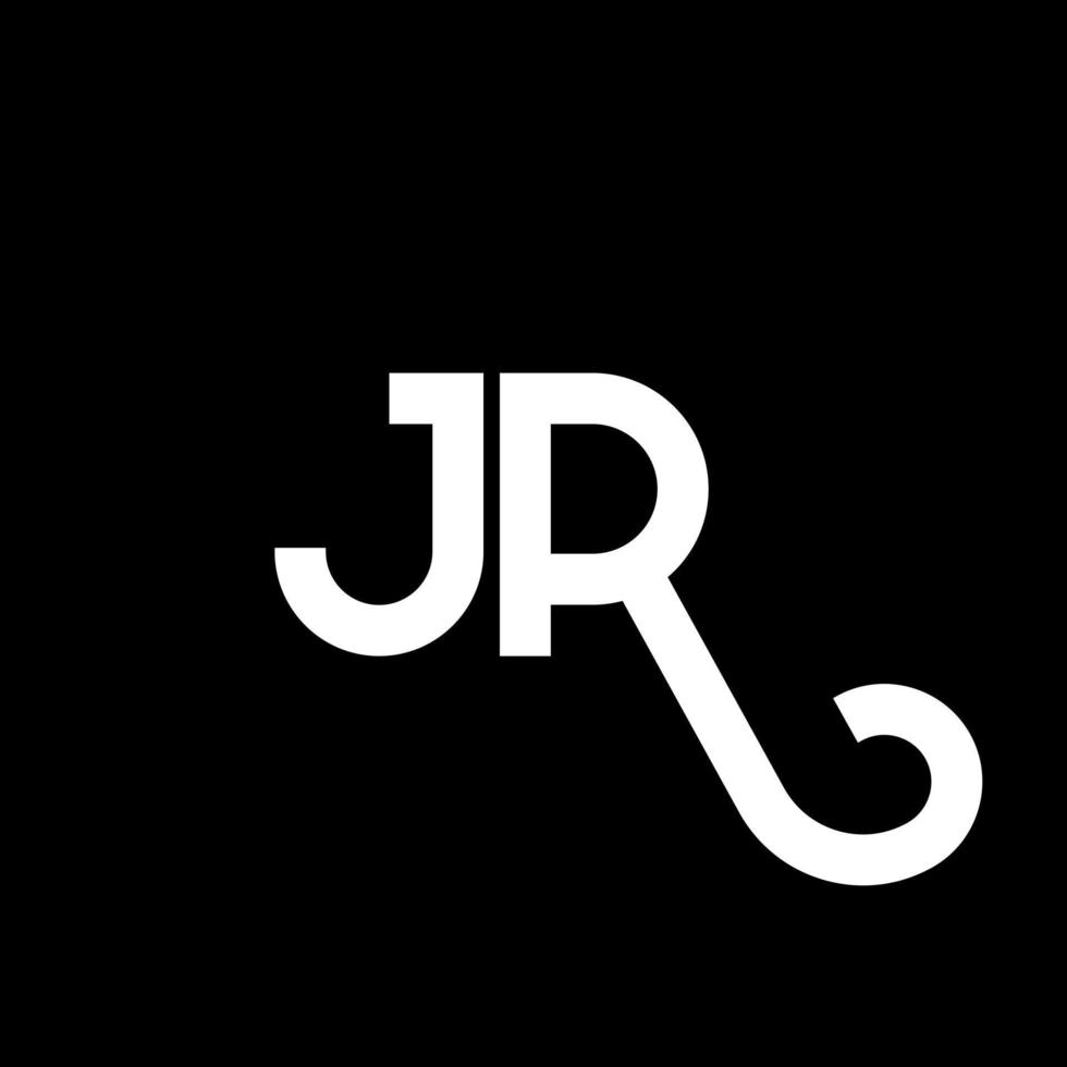 jr brev logotyp design på svart bakgrund. jr kreativa initialer bokstavslogotyp koncept. jr bokstavsdesign. jr vit bokstavsdesign på svart bakgrund. jr, jr logotyp vektor