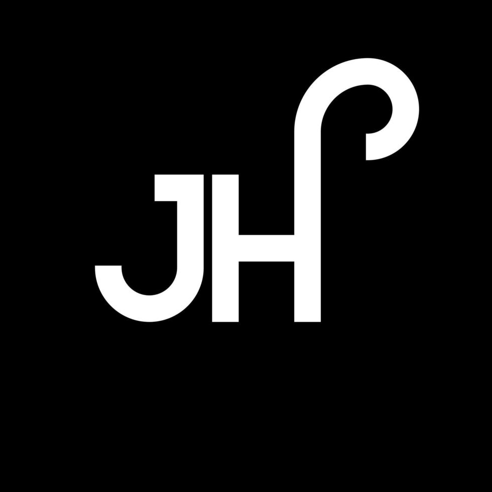 jh brev logotyp design på svart bakgrund. jh kreativa initialer brev logotyp koncept. jh bokstavsdesign. jh vit bokstavsdesign på svart bakgrund. jh, jh logotyp vektor