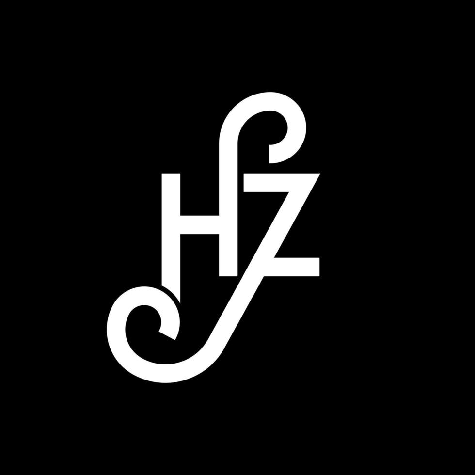 hz brev logotyp design på svart bakgrund. hz kreativa initialer bokstavslogotyp koncept. hz bokstavsdesign. hz vit bokstavsdesign på svart bakgrund. hz, hz logotyp vektor