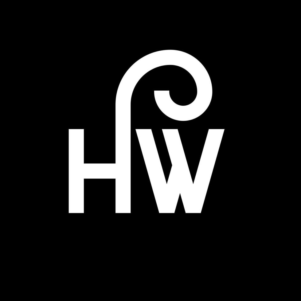 hw-Buchstaben-Logo-Design auf schwarzem Hintergrund. hw kreatives Initialen-Buchstaben-Logo-Konzept. hw Briefgestaltung. hw weißes Buchstabendesign auf schwarzem Hintergrund. hw, hw-Logo vektor