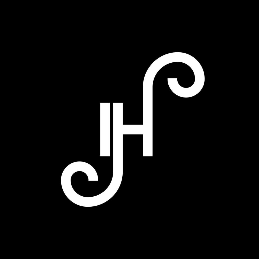 ih-Buchstaben-Logo-Design auf schwarzem Hintergrund. ih kreatives Initialen-Buchstaben-Logo-Konzept. ih Briefgestaltung. ih weißes Buchstabendesign auf schwarzem Hintergrund. äh, äh Logo vektor