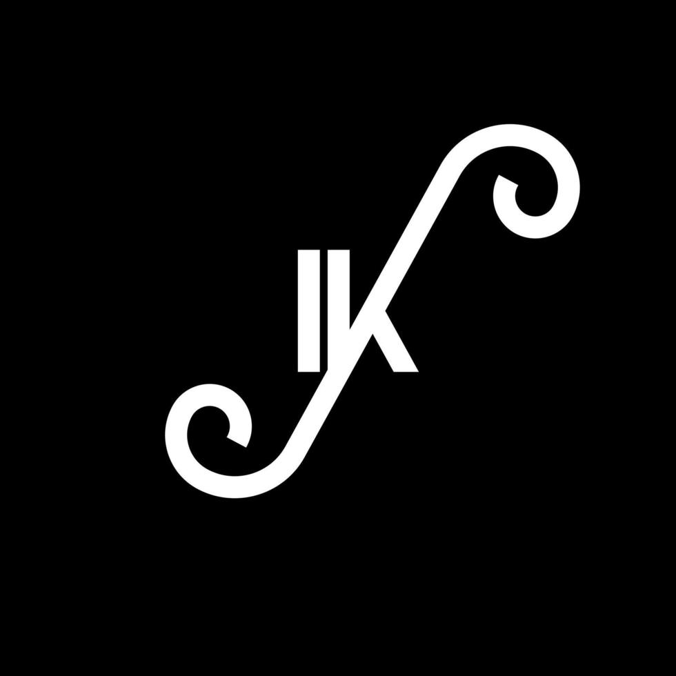 ik brev logotyp design på svart bakgrund. ik kreativa initialer bokstavslogotyp koncept. ik bokstavsdesign. ik vit bokstavsdesign på svart bakgrund. jag, jag logotyp vektor