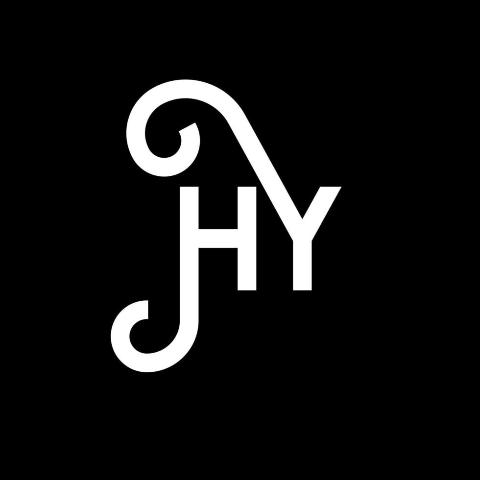 hy-Brief-Logo-Design auf schwarzem Hintergrund. hy kreative Initialen schreiben Logo-Konzept. Hy Briefgestaltung. hy weißes Buchstabendesign auf schwarzem Hintergrund. Hy, Hy-Logo vektor