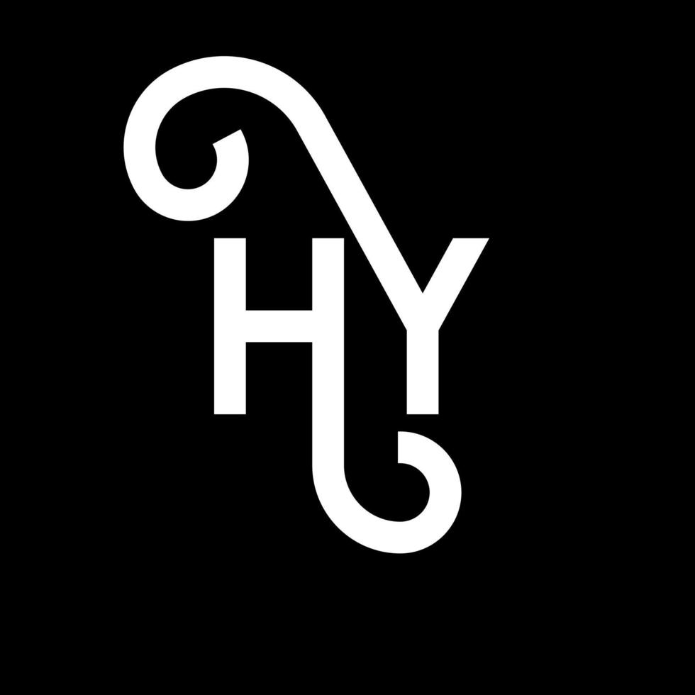 hy-Brief-Logo-Design auf schwarzem Hintergrund. hy kreative Initialen schreiben Logo-Konzept. Hy Briefgestaltung. hy weißes Buchstabendesign auf schwarzem Hintergrund. Hy, Hy-Logo vektor