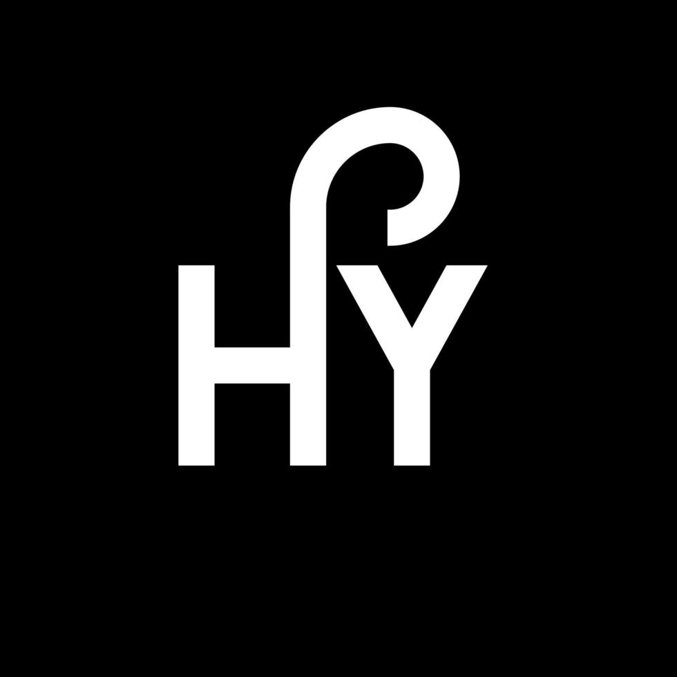 hy-Brief-Logo-Design auf schwarzem Hintergrund. hy kreative Initialen schreiben Logo-Konzept. Hy Briefgestaltung. hy weißes Buchstabendesign auf schwarzem Hintergrund. Hy, Hy-Logo vektor