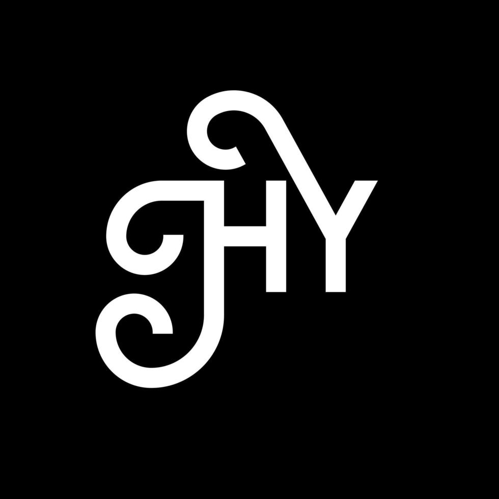 hy-Brief-Logo-Design auf schwarzem Hintergrund. hy kreative Initialen schreiben Logo-Konzept. Hy Briefgestaltung. hy weißes Buchstabendesign auf schwarzem Hintergrund. Hy, Hy-Logo vektor