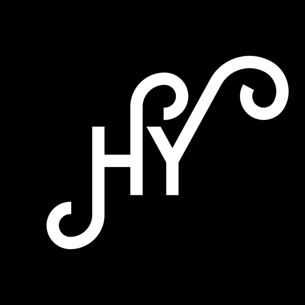hy-Brief-Logo-Design auf schwarzem Hintergrund. hy kreative Initialen schreiben Logo-Konzept. Hy Briefgestaltung. hy weißes Buchstabendesign auf schwarzem Hintergrund. Hy, Hy-Logo vektor