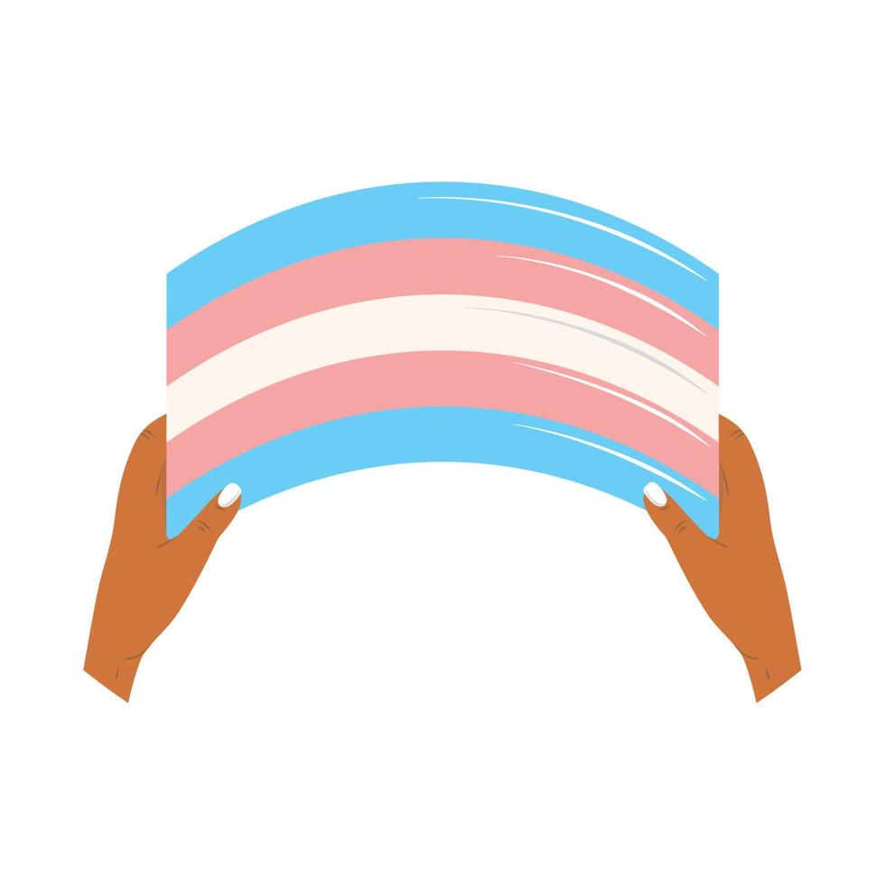 Hände mit Transgender-Flagge vektor