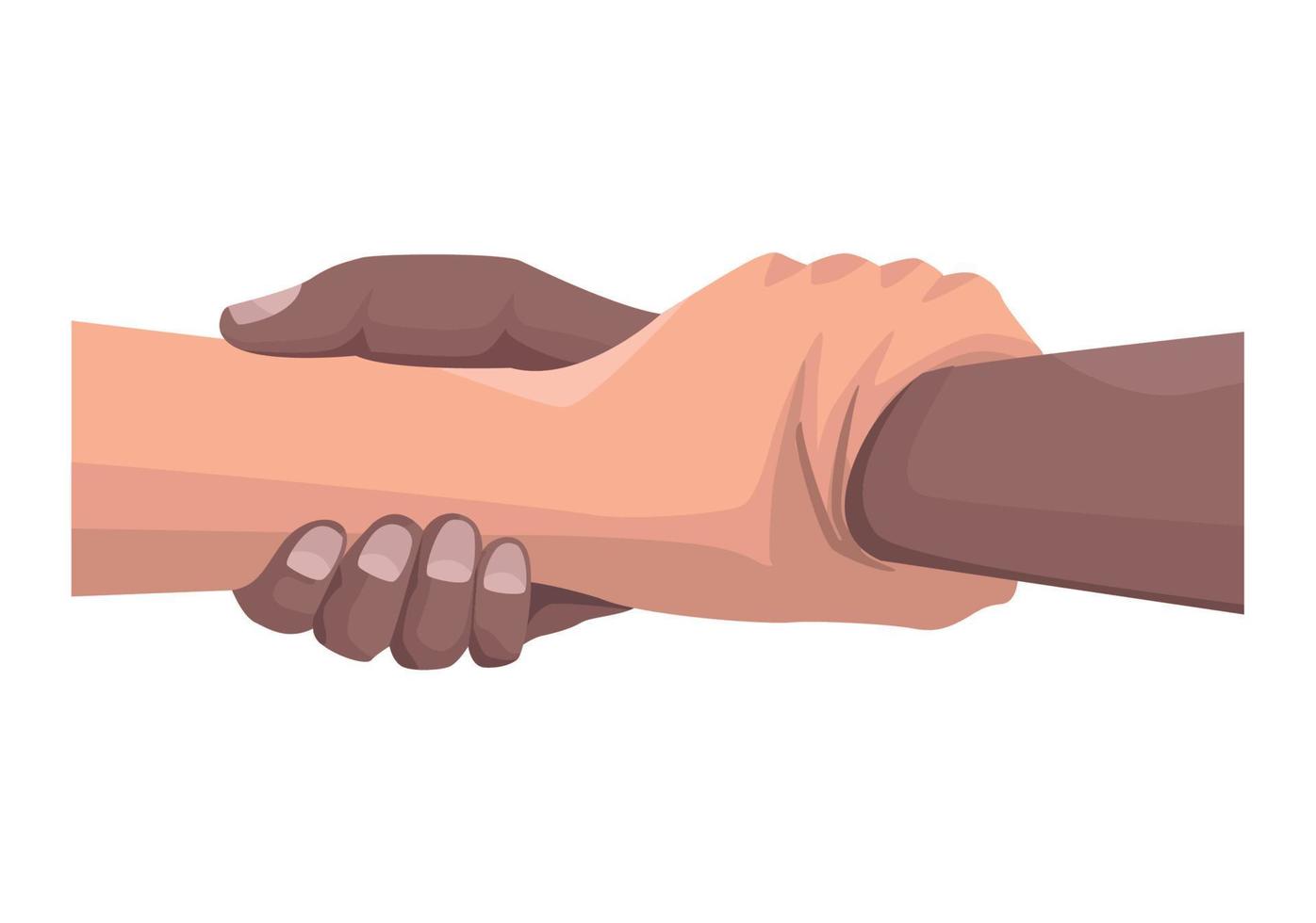 Solidarität Hände verbinden Symbol vektor