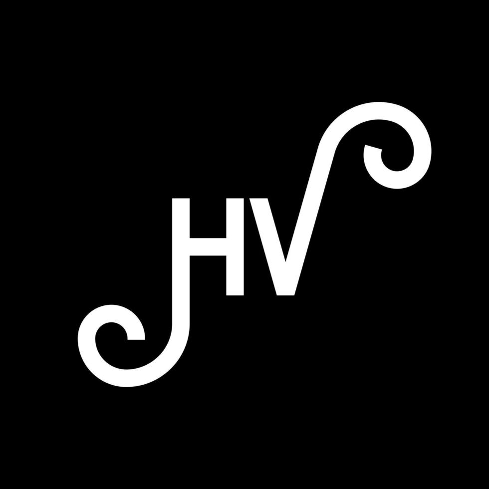 hv brev logotyp design på svart bakgrund. hv kreativa initialer bokstavslogotyp koncept. hv bokstavsdesign. hv vit bokstavsdesign på svart bakgrund. hv, hv logotyp vektor