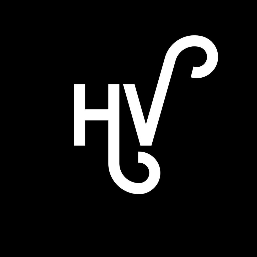 HV-Brief-Logo-Design auf schwarzem Hintergrund. hv kreatives Initialen-Brief-Logo-Konzept. HV-Briefgestaltung. HV weißes Buchstabendesign auf schwarzem Hintergrund. hv, hv-Logo vektor