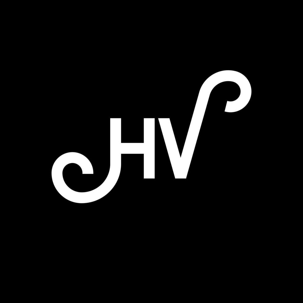 hv brev logotyp design på svart bakgrund. hv kreativa initialer bokstavslogotyp koncept. hv bokstavsdesign. hv vit bokstavsdesign på svart bakgrund. hv, hv logotyp vektor