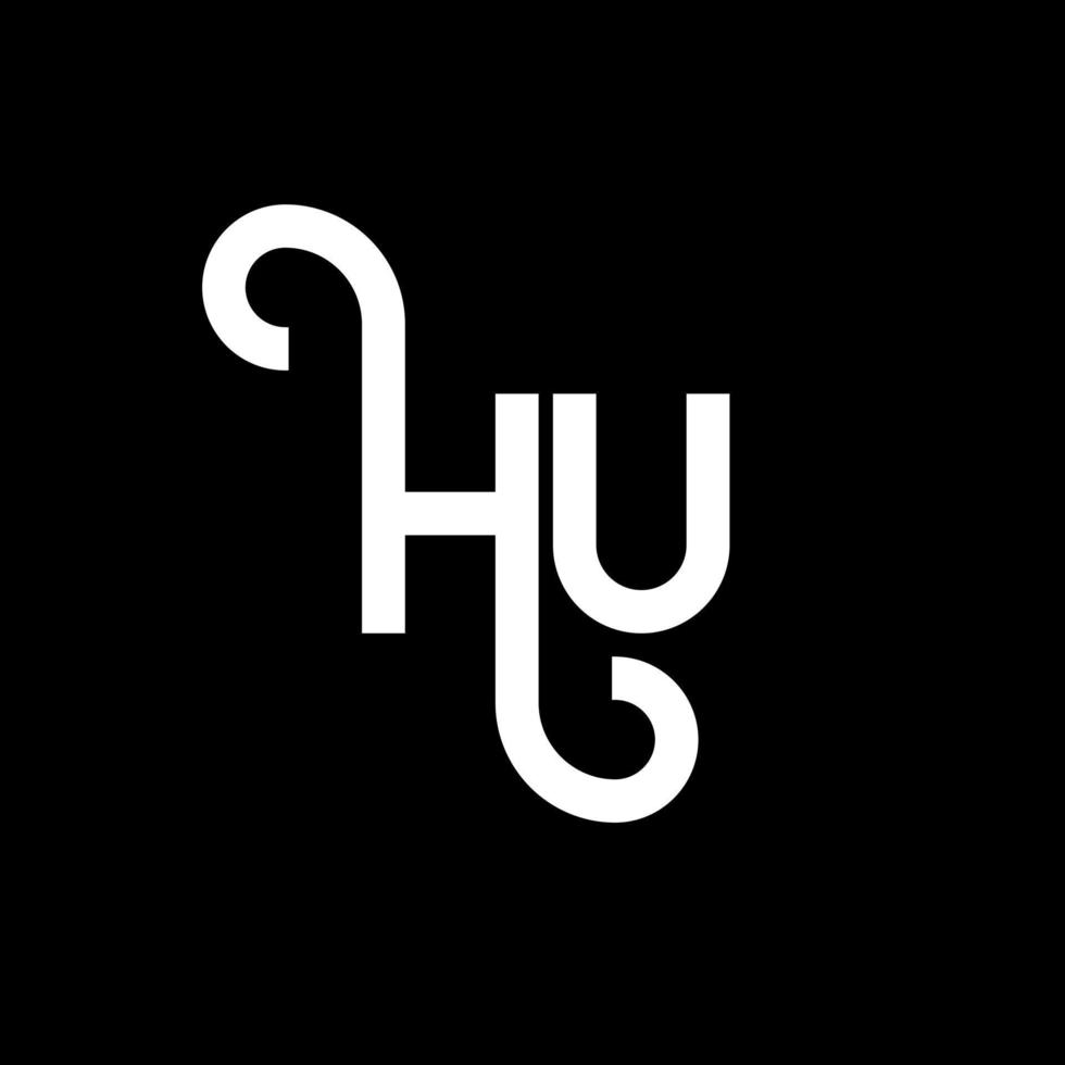 hu brev logotyp design på svart bakgrund. hu kreativa initialer brev logotyp koncept. hu bokstavsdesign. hu vit bokstavsdesign på svart bakgrund. hu, hu logotyp vektor