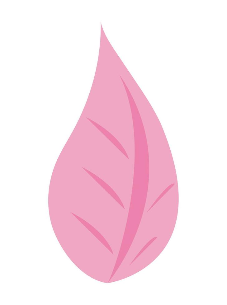 rosa blad växt lövverk vektor