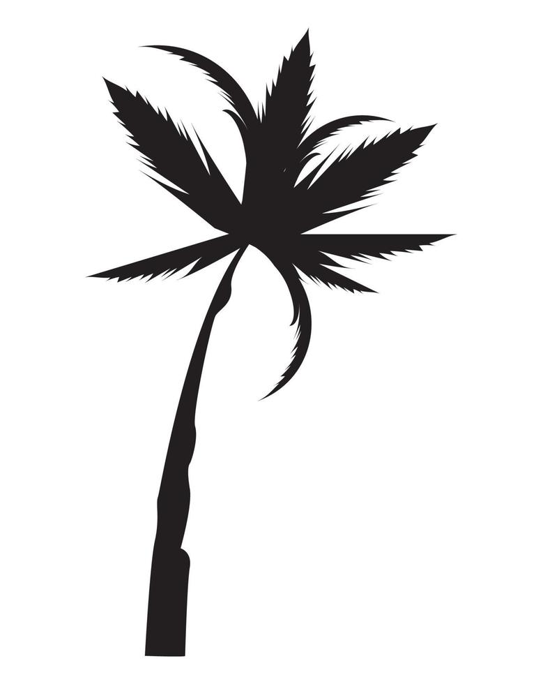 tropisk palm siluett stil vektor