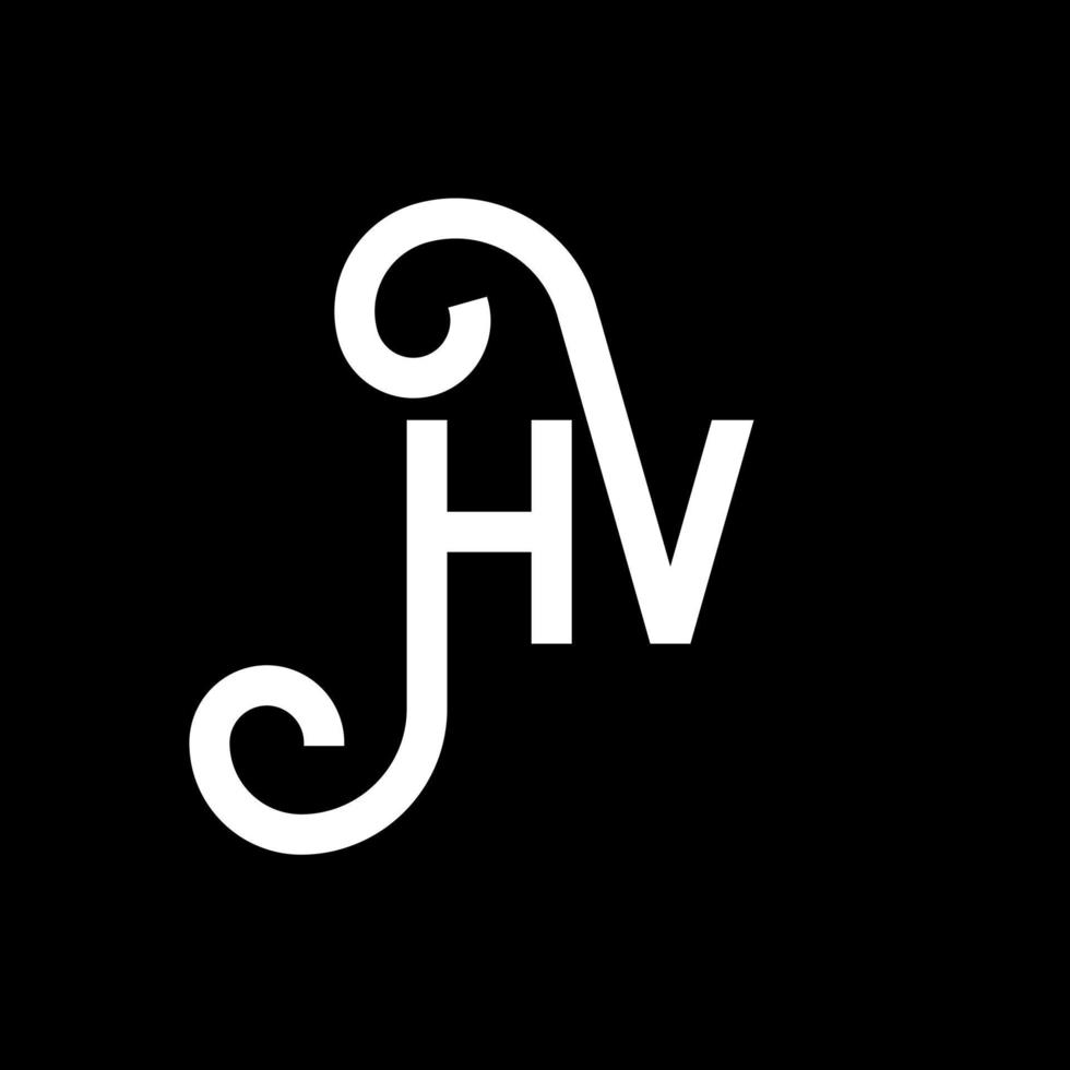 HV-Brief-Logo-Design auf schwarzem Hintergrund. hv kreatives Initialen-Brief-Logo-Konzept. HV-Briefgestaltung. HV weißes Buchstabendesign auf schwarzem Hintergrund. hv, hv-Logo vektor