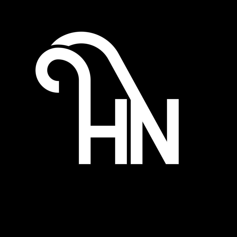 hn brev logotyp design på svart bakgrund. hn kreativa initialer brev logotyp koncept. hn bokstavsdesign. hn vit bokstav design på svart bakgrund. hn, hn logotyp vektor