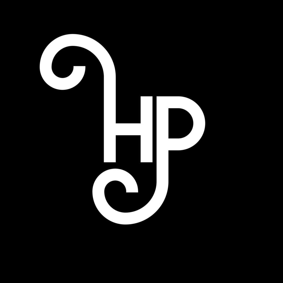 hp letter logotyp design på svart bakgrund. hp kreativa initialer bokstavslogotyp koncept. hp bokstavsdesign. hp vit bokstavsdesign på svart bakgrund. hp, hp logotyp vektor