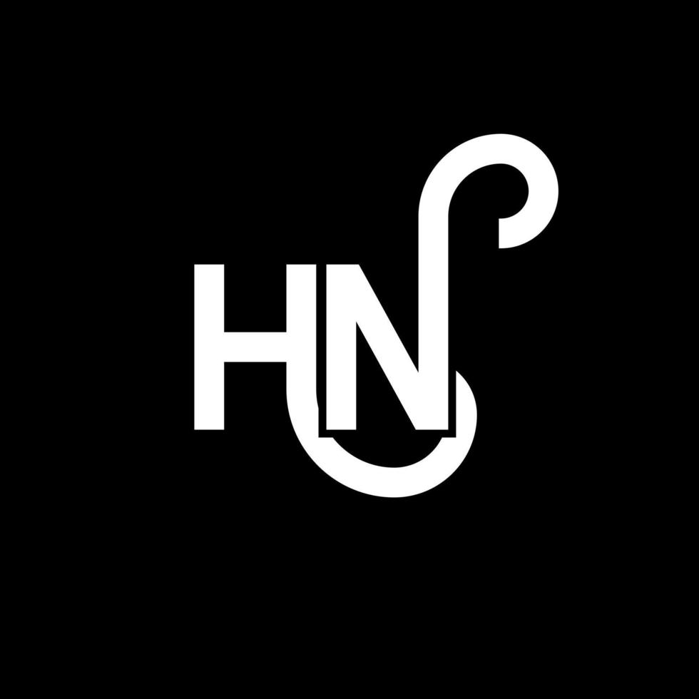 hn brev logotyp design på svart bakgrund. hn kreativa initialer brev logotyp koncept. hn bokstavsdesign. hn vit bokstav design på svart bakgrund. hn, hn logotyp vektor