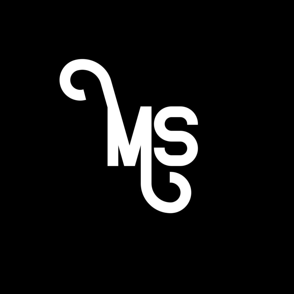 ms brev logotyp design. initiala bokstäver ms logotyp ikon. abstrakt bokstav ms minimal logotyp formgivningsmall. ms brev design vektor med svarta färger. ms logotyp