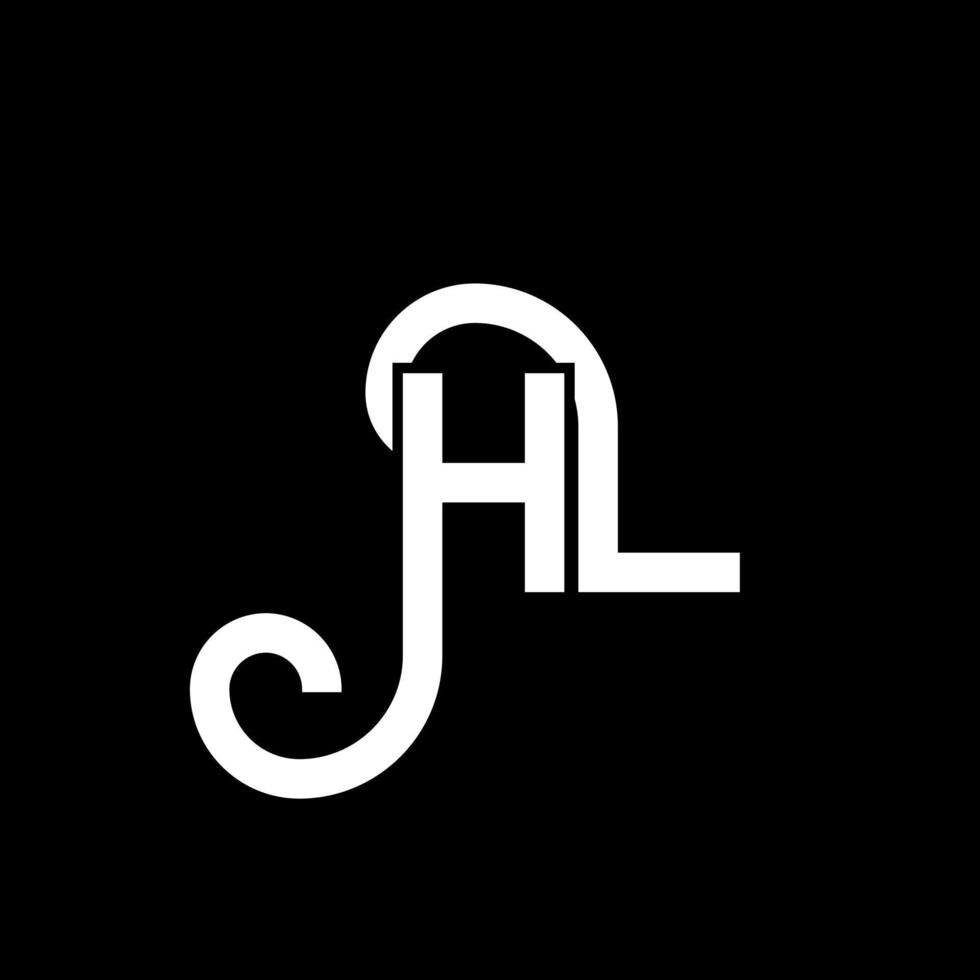 hl-Brief-Logo-Design auf schwarzem Hintergrund. hl kreative Initialen schreiben Logo-Konzept. hl Briefgestaltung. hl weißes Buchstabendesign auf schwarzem Hintergrund. hl, hl-Logo vektor