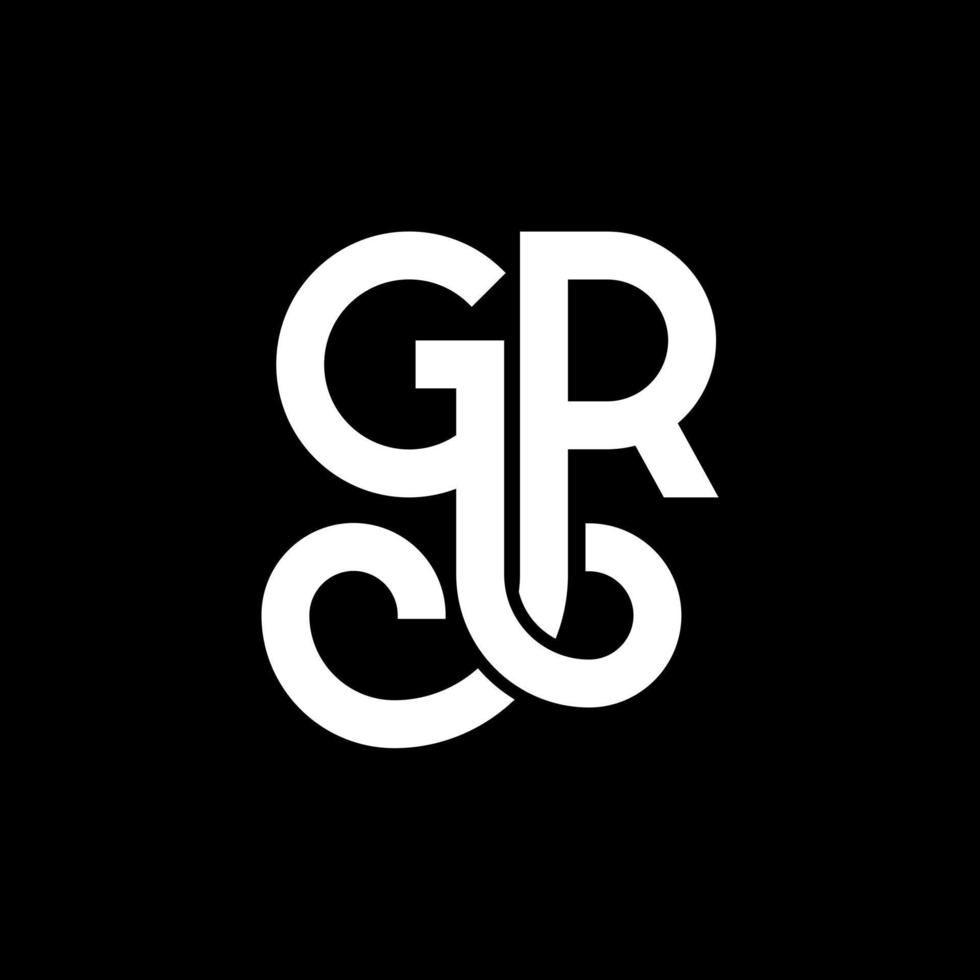 gr brev logotyp design på svart bakgrund. gr kreativa initialer brev logotyp koncept. gr bokstav design. gr vit bokstavsdesign på svart bakgrund. gr, gr logotyp vektor