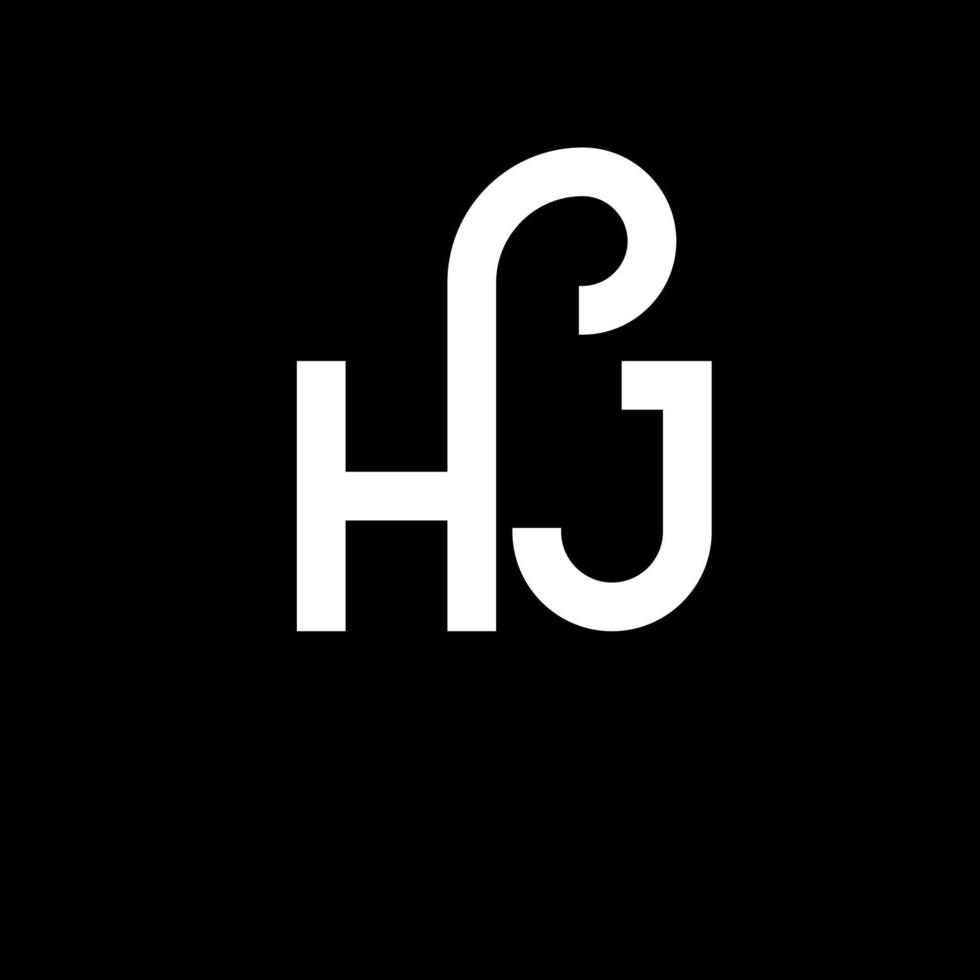 hj brev logotyp design på svart bakgrund. hj kreativa initialer brev logotyp koncept. hj bokstavsdesign. hj vit bokstavsdesign på svart bakgrund. hj, hj logotyp vektor