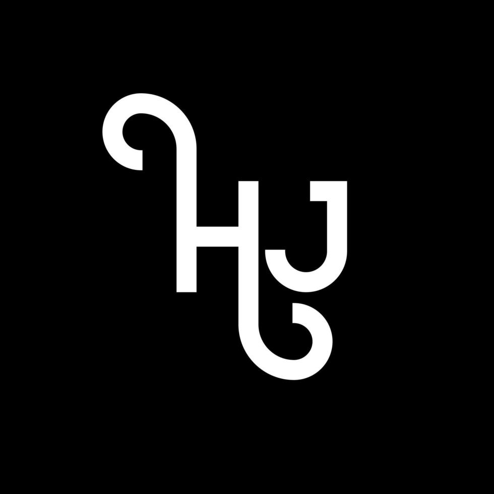 hj brev logotyp design på svart bakgrund. hj kreativa initialer brev logotyp koncept. hj bokstavsdesign. hj vit bokstavsdesign på svart bakgrund. hj, hj logotyp vektor