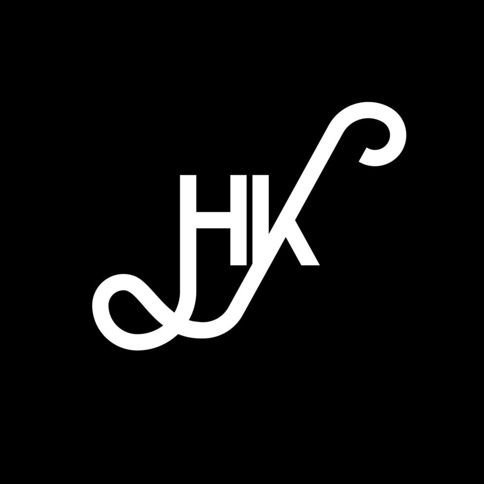 hk brev logotyp design på svart bakgrund. hk kreativa initialer bokstavslogotyp koncept. hh bokstavsdesign. hk vit bokstavsdesign på svart bakgrund. hk, hk logotyp vektor