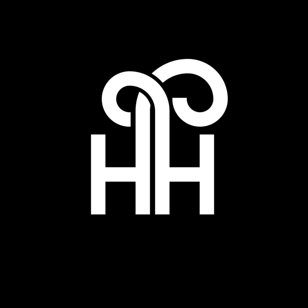 hh-Buchstaben-Logo-Design auf schwarzem Hintergrund. hh kreative Initialen schreiben Logo-Konzept. hh Briefgestaltung. hh weißes Buchstabendesign auf schwarzem Hintergrund. hh, hh Logo vektor